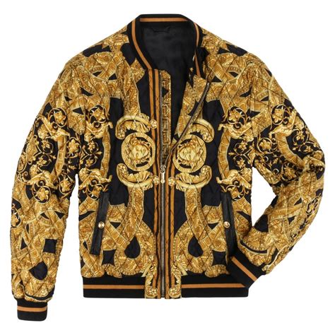 versace jacket black and gold white|versace coats for women.